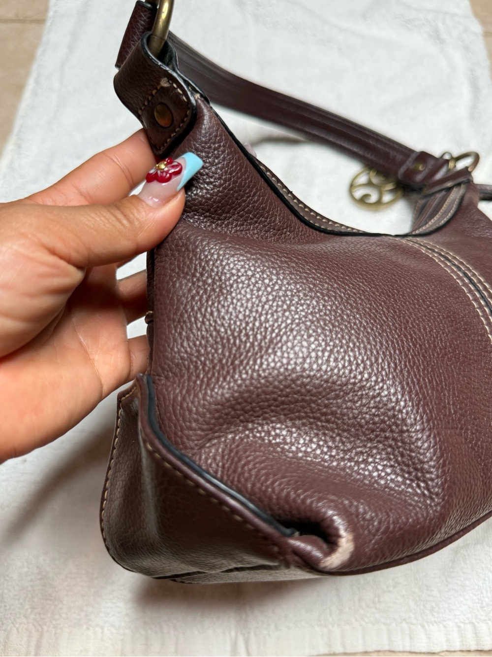 Vntg Rosetti Y2K Brown Hobo shoulder Purse - Picture 3 of 9